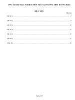 300 câu hỏi TRẮC NGHIỆM môn TOÁN 12 TRƯỜNG THPT HOÀNG DIỆU 