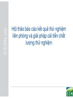 Hội Thảo Báo Cáo Kết Quả Thử Nghiệm Liên Phòng Và Giải Pháp Cải Tiến Chất Lượng Thử Nghiệm