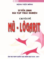 Trắc nghiệm MŨ  LÔGARIT ĐÔNG Full Đáp án