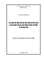 So sánh quy định của bộ luật hình sự Việt Nam và quy định của bộ luật hình sự một số nước về tội rửa tiền