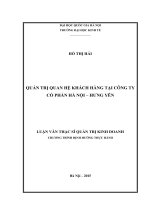 Quản trị quan hệ khách hàng tại Công ty CP Hà Nội – Hưng Yên