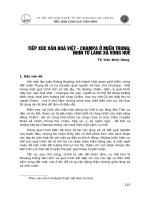 Tiếp Xúc Văn Hóa Việt – Champa Ở Miền Trung, Nhìn Từ Làng Xã Vùng Huế