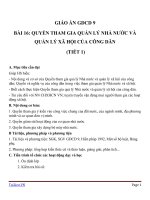 BÀI 16 QUYỀN THAM GIA QUẢN LÝ NHÀ NƯỚC VÀ QUẢN LÝ XÃ HỘI CỦA CÔNG DÂN