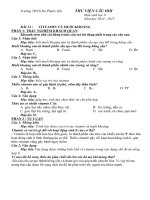 Thư Viện Câu Hỏi Môn Sinh Học 8