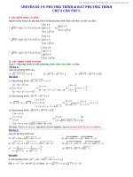 Chuyên đề phương trình và bất phương trình chứa căn