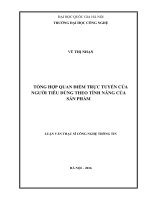 Tổng hợp quan điểm trực tuyến của người tiêu dùng theo tính năng của sản phẩm.