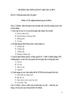 ĐỀ KIỂM TRA MÔN LỊCH SỬ, HỌC KÌ I, LỚP 8