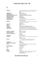 Thuật Ngữ Y Khoa Anh – Việt