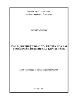 Ứng dụng thuật toán tối ưu tiến hóa lai trong phân tích nhu cầu khách hàng