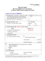 Thuyết Minh Đề Tài Nghiên Cứu Ứng Dụng Và Phát Triển Công Nghệ Cấp Tỉnh