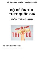 BỘ ĐỀ THI THỬ THPT QG TIẾNG ANH  2017