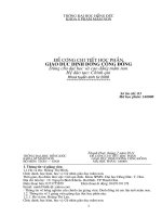 Đề cương chi tiết học phần Giáo dục dinh dưỡng cộng đồng (Đại học Hồng Đức)