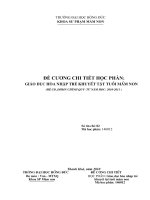Đề cương chi tiết học phần Giáo dục hoà nhập trẻ khuyết tật mầm non (Đại học Hồng Đức)