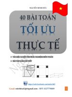 40 BÀI TOÁN TỐI ƯU THỰC TẾ  NGUYỄN MINH ĐỨC