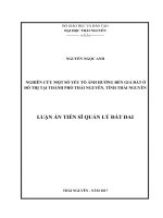 Nghiên cứu một số yếu tố ảnh hưởng đến giá đất ở đô thị tại thành phố Thái Nguyên, tỉnh Thái Nguyên