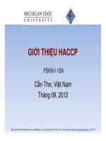 hệ thống quản lý chất lượng thực phẩm haccp