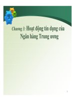 Silde bài giảng môn Ngân hàng TW: Chương 3: Hoạt động tín dụng của NHTW (Học viện Ngân hàng)