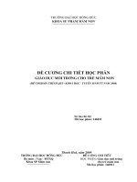 Đề cương chi tiết học phần Giáo dục môi trường cho trẻ mầm non (Đại học Hồng Đức)