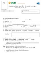 Mẫu đơn đăng ký thẻ học viên (Học viện Ngân hàng)