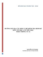 Hướng dẫn ra câu hỏi và đề kiểm tra định kì môn tin học ở tiểu học theo thông tư 22 