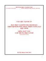 Dạy Học Và Kiểm Tra Đánh Giá Theo Định Hướng Phát Triển Năng Lực Học Sinh