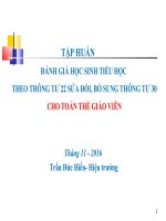 Tài liệu tập huấn đánh giá học sinh tiểu học theo thông tư 22