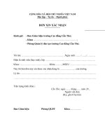 Đơn xin xác nhận là sinh viên (Trường cao đẳng Cần Thơ)