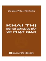 Khai thị một số vấn đề cơ bản về Phật pháp