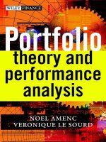 Portfolio theory and performance analysis Noel amenc, veronique