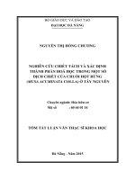 Nghiên cứu chiết tách và xác định thành phần hóa học trong một số dịch chiết của chuối hột rừng (musa acuminatacolla) ở tây nguyên