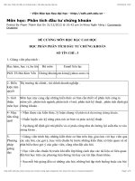 Đề cương chi tiết Môn học: phân tích đầu tư chứng khoán | viện đào tạo sau đại học (Học viện Ngân hàng)