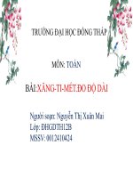 ĐẠI LƯỢNG Cm đo độ dài toán 1 trang 119