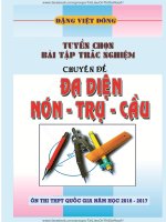 Tuyển tập các bài toán trắc nghiệm chuyên đề khối đa diện, nón, trụ, cầu Đặng Việt Đông