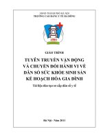 Giáo Trình Tuyên Truyền Vận Động Và Chuyển Đổi Hành Vi Về Dân Số Sức Khỏe Sinh Sản Kế Hoạch Hóa Gia Đình