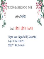 HÌNH HỌC Hình bình hành toán 4 trang 102