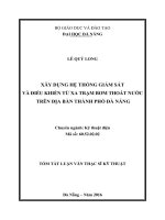 Xây dựng hệ thống giám sát và điều khiển từ xa trạm bơm thoát nước trên địa bàn thành phố đà nẵng