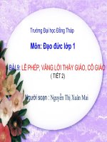 Lớp 1 Bài 9 Lễ phép vâng lời thầy giáo cô giáo tiết 2