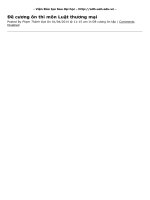Đề cương ôn thi môn luật thương mại | viện đào tạo sau đại học (Trường Đại học kinh tế TP.HCM)
