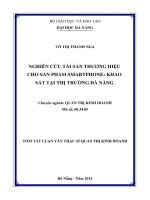 Nghiên cứu tài sản thương hiệu cho sản phẩm smartphone khảo sát tại thị trường đà nẵng