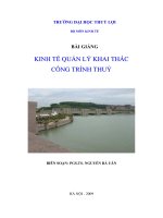 Kinh tế quản lý khai thác công trình thủy  nguyễn bá uân  