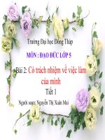 Lớp 5 Bài 2 Có trách nhiệm về việc làm của mình tiết 1