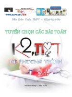 Tuyển tập các bài toán hệ phương trình trên k2pi.net.vn