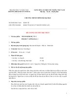 Đề cương chi tiết học phần Thẩm định dự án đầu tư (Đại học Kinh tế TP..HCM)