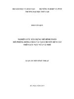 Nghiên cứu xây dựng mô hình toán mô phỏng dòng chảy và vận chuyển bùn cát trên lưu vực vừa và nhỏ