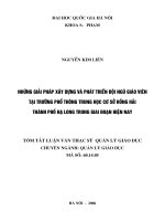 Những giải pháp xây dựng và phát triển đội ngũ giáo viên tại trường phổ thông trung học cơ sở Hồng Hải Thành phố Hạ Long trong giai đoạn hiện nay