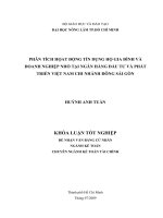 PHÂN TÍCH HỌAT ĐỘNG TÍN DỤNG HỘ GIA ĐÌNH VÀ DOANH NGHIỆP NHỎ TẠI NGÂN HÀNG ĐẦU TƯ VÀ PHÁT TRIỂN VIỆT NAM CHI NHÁNH ĐÔNG SÀI GÒN