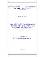 nghiên cứu tình hình thực thi chính sách tín dụng đối với hộ nghèo trên địa bàn huyện thanh miện, tỉnh hải dương 