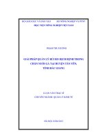 giải pháp quản lý rủi ro dịch bệnh trong chăn nuôi gà tại huyện tân yên, tỉnh bắc giang