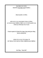 Đề xuất các giải pháp tăng cường an toàn giao thông trên các tuyến quốc lộ, tỉnh lộ tỉnh quảng ngãi