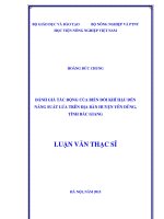 đánh giá tác động của biến đổi khí hậu đến năng suất lúa trên địa bàn huyện yên dũng, tỉnh bắc giang 